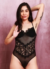 Lovely Latina has a fetish for hair and lingerie