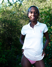 Young Ebony Hairy Pussy Outdoor Shots