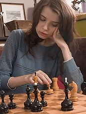 Cutie is tired of playing chess and wants to show hairy cunt