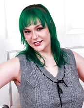 Green Haired Babe With Bushy Pussy Photos