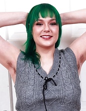 Green Haired Babe With Bushy Pussy Photos